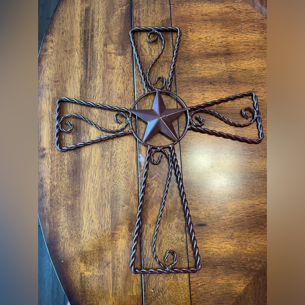 20x17 Texas Pride Star metal Cross will not Rust